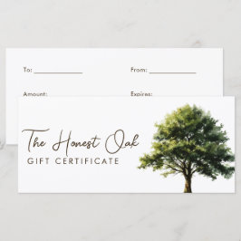 Aquarel Elegante Eikenboom Cadeaubon