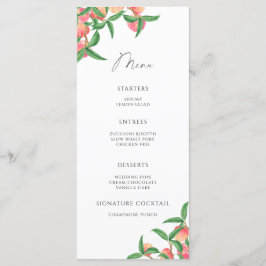 Aquarel elegante perziken minimalistisch menu