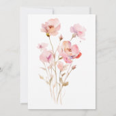 Aquarel Elegante Roze Bloemen Emmerlijst Kaart (Achterkant)