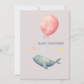 Aquarel Elegante Uitnodiging voor Baby Shower Meis (Voorkant)