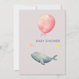 Aquarel Elegante Uitnodiging voor Baby Shower Meis