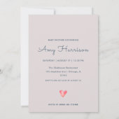 Aquarel Elegante Uitnodiging voor Baby Shower Meis (Achterkant)