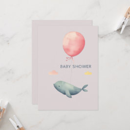 Aquarel Elegante Uitnodiging voor Baby Shower Meis