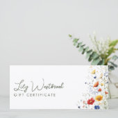 Aquarel Elegante Wilde Bloem Cadeaubon (Staand voorkant)