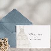 Aquarel elegante witte eenvoudige jurk dank je bedankkaart