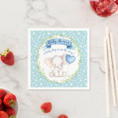 Aquarel Elephant Blue Baby shower servet (Insitu)