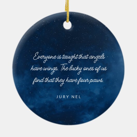 Aquarel Engel Hond Condoleance Sympathie Keramisch Ornament (Achterkant)