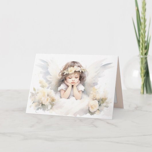Aquarel engel meisje kaart (Voorkant)