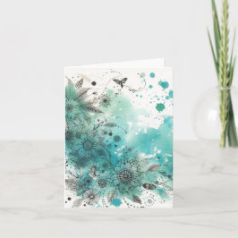 Aquarel Ephemera Vintage Blanco Notitiekaartje