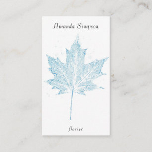 Aquarel, esdoornblad, bloemist bloem visitekaartje