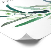 Aquarel Eucalyptus bloemenbruiloft Welkomstbord Poster (Hoek)