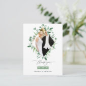 Aquarel Eucalyptus Bosgroen Bedankt Briefkaart (Staand voorkant)