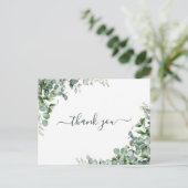 Aquarel Eucalyptus Bruidsfeest Dank Je Briefkaart (Staand voorkant)