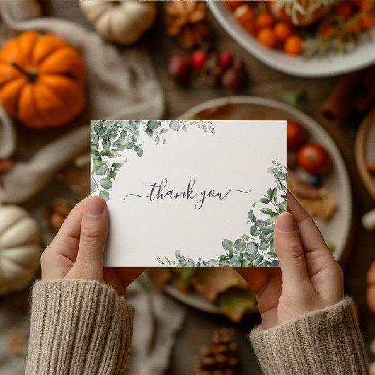 Aquarel Eucalyptus Bruidsfeest Dankjewel Briefkaart