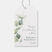 Aquarel Eucalyptus Bruidsuitnodiging Bedankt Cadeaulabel (Voorkant)