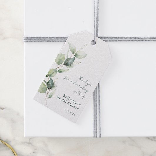 Aquarel Eucalyptus Bruidsuitnodiging Bedankt Cadeaulabel