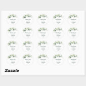 Aquarel Eucalyptus Bruiloft Dank Je Ronde Sticker (Vel)