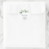 Aquarel Eucalyptus Bruiloft Dank Je Ronde Sticker (Tas)