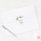 Aquarel Eucalyptus Bruiloft Dank Je Ronde Sticker (Envelop)