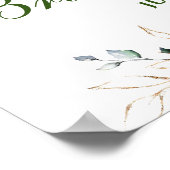 Aquarel Eucalyptus Bruiloftsborrel Welkomstbord Poster (Hoek)