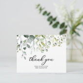 Aquarel Eucalyptus Bruiloftsdankjeshouder Briefkaart (Staand voorkant)