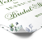 Aquarel Eucalyptus Bruiloftsontvangstbord Poster (Hoek)