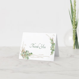 Aquarel Eucalyptus en gouden bedankkaart
