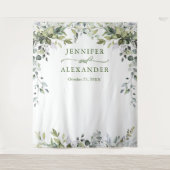 Aquarel Eucalyptus Fotohouding Trouwachtergrond Wandkleed (Voorkant)