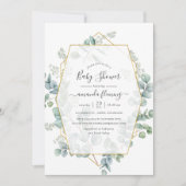 Aquarel Eucalyptus Geometrische Baby Shower Kaart (Voorkant)