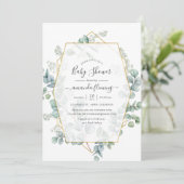 Aquarel Eucalyptus Geometrische Baby Shower Kaart (Staand voorkant)