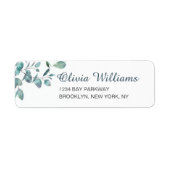 Aquarel Eucalyptus Groen Elegante Chic Label (Voorkant)