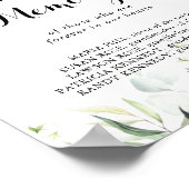 Aquarel Eucalyptus Groene Begroeiing In Loving Mem Poster (Hoek)