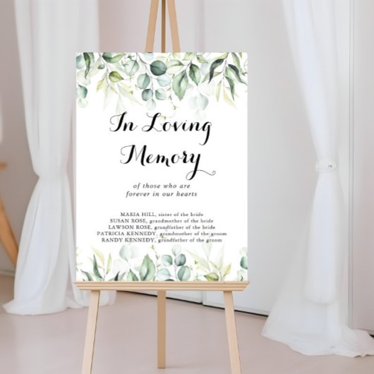 Aquarel Eucalyptus Groene Begroeiing In Loving Mem Poster