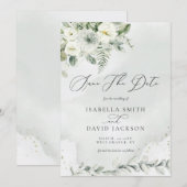 Aquarel Eucalyptus Groene Bladeren Botanisch Save The Date (Voorkant / Achterkant)