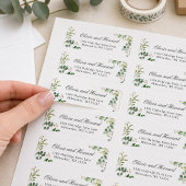 Aquarel Eucalyptus Groene Gebladerte Bladeren Etiket