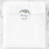 Aquarel Eucalyptus Groene Huwelijks Dankjewel Kaar Ronde Sticker (Tas)