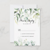 Aquarel Eucalyptus Groene RSVP Kaartje (Voorkant)