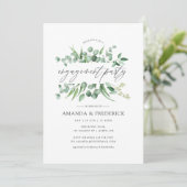 Aquarel Eucalyptus Groene Verlovingsfeest Kaart (Staand voorkant)
