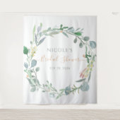 Aquarel Eucalyptus Krans Bruidsdiner Wandkleed (Voorkant)