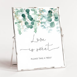 Aquarel eucalyptus Love is sweet Poster