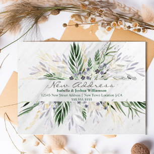 Aquarel Eucalyptus & Marmer Verhuisbericht Briefkaart