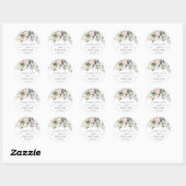Aquarel Eucalyptus Roze Rozen Trouw Dank Je Ronde Sticker (Vel)