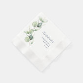 Aquarel Eucalyptus Script Trouwpapier op Maat Servet (Hoek)