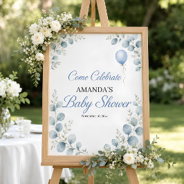 Aquarel Eucalyptus Welkombord voor Baby Shower Poster