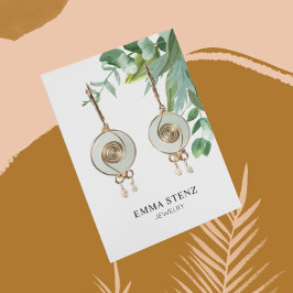 Aquarel Eucalyptusbladeren Sieraden Displaykaart Visitekaartje