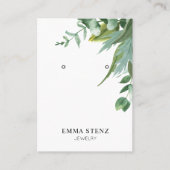 Aquarel Eucalyptusbladeren Sieraden Displaykaart Visitekaartje (Voorkant)