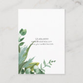 Aquarel Eucalyptusbladeren Sieraden Displaykaart Visitekaartje (Achterkant)