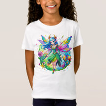 Aquarel Fantasy Fairy met Regenboog Vleugels