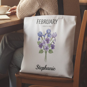 Aquarel Februari Geboortebloem Verjaardag Tote Bag