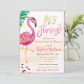 Aquarel Flamingo Uitnodiging voor Pensioenfeest (Staand voorkant)